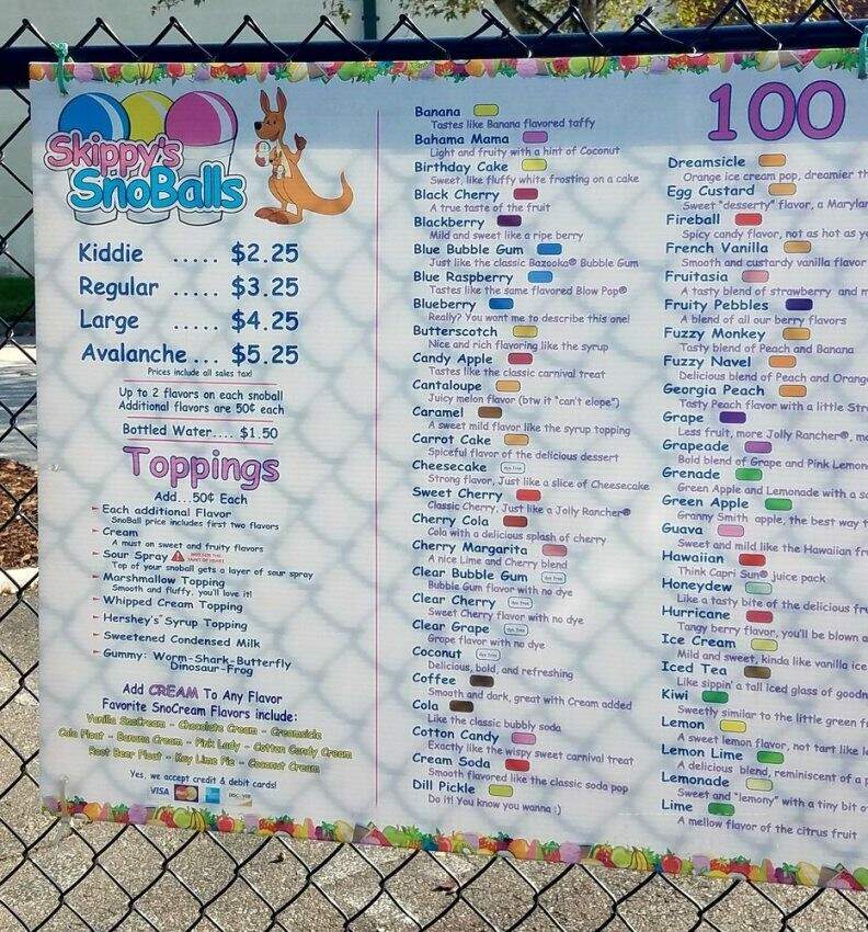 Pelican's Snoballs - Virginia Beach, VA menu_pic