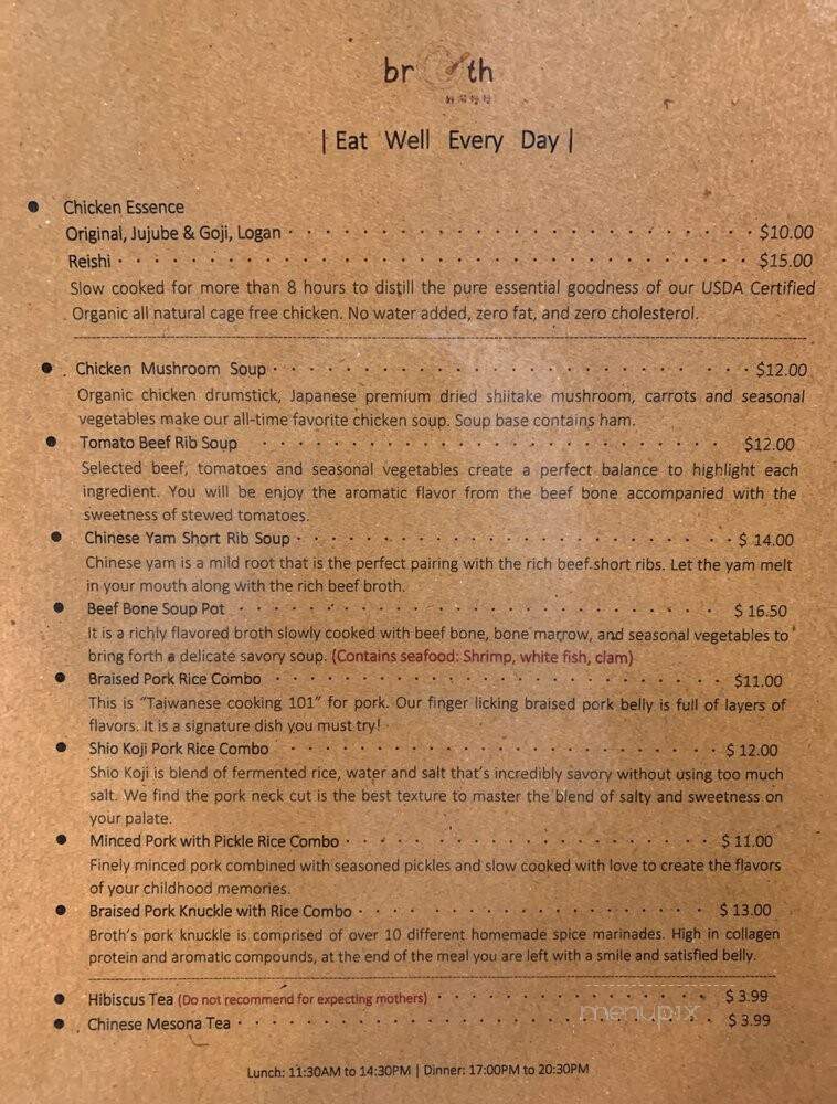 Broth - Walnut, CA menu_pic