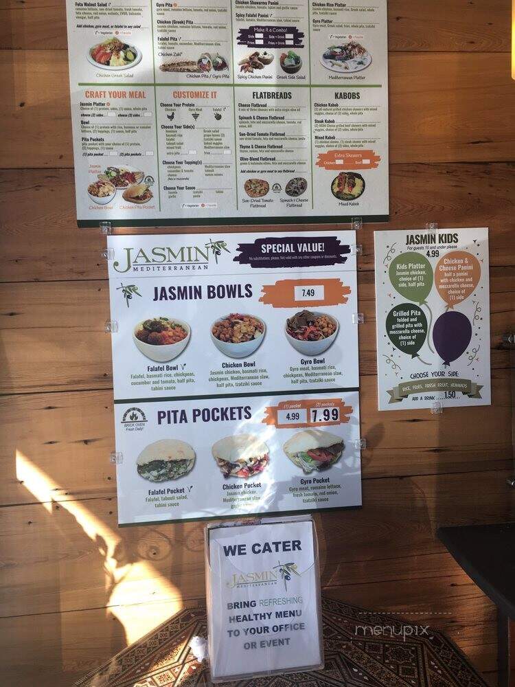 Jasmin Mediterranean Bistro - Cary, NC menu_pic