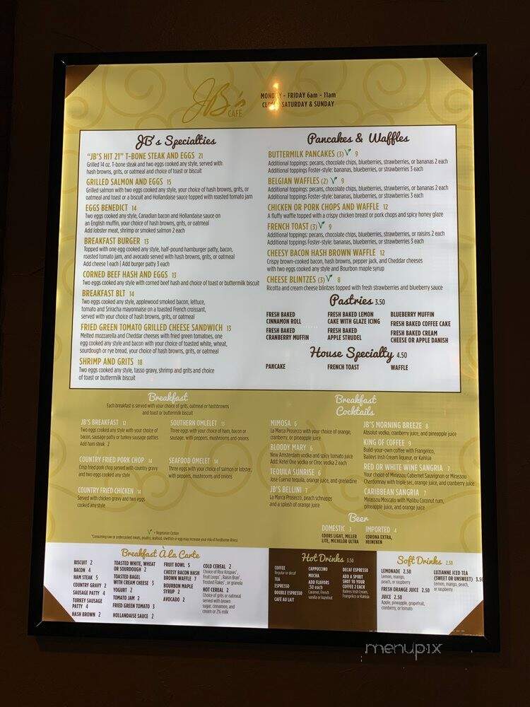 JB's Cafe - Robinsonville, MS menu_pic