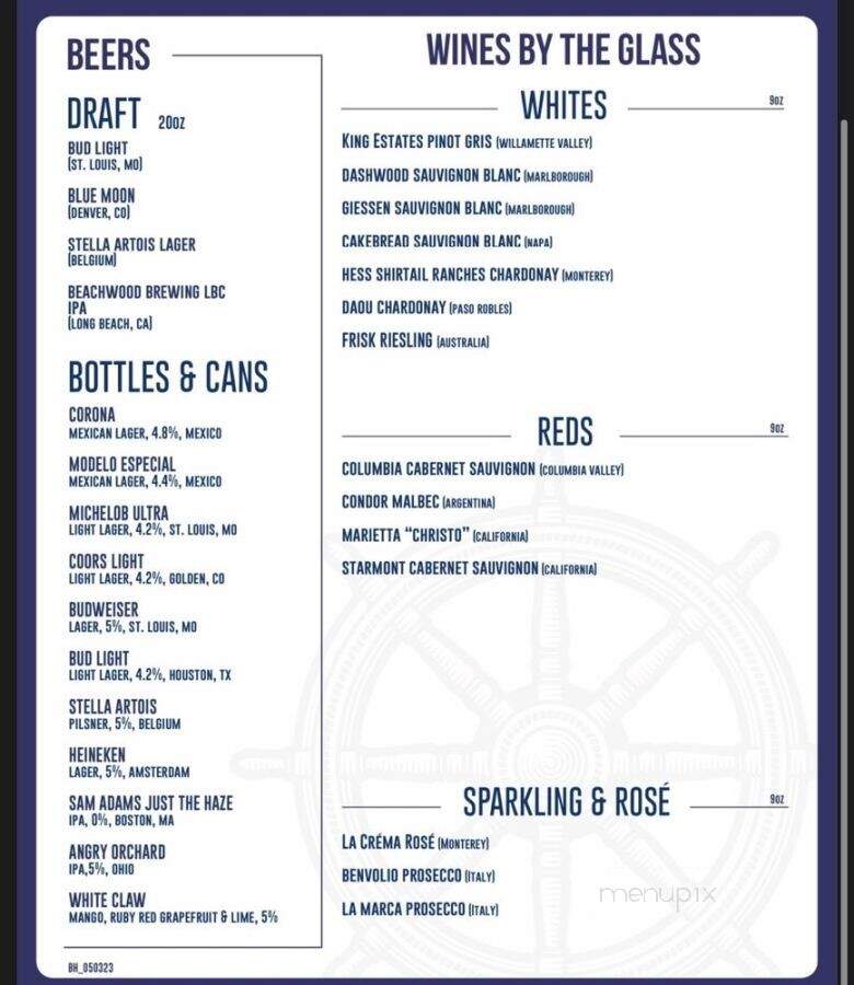 The Boathouse - Long Beach, CA menu_pic