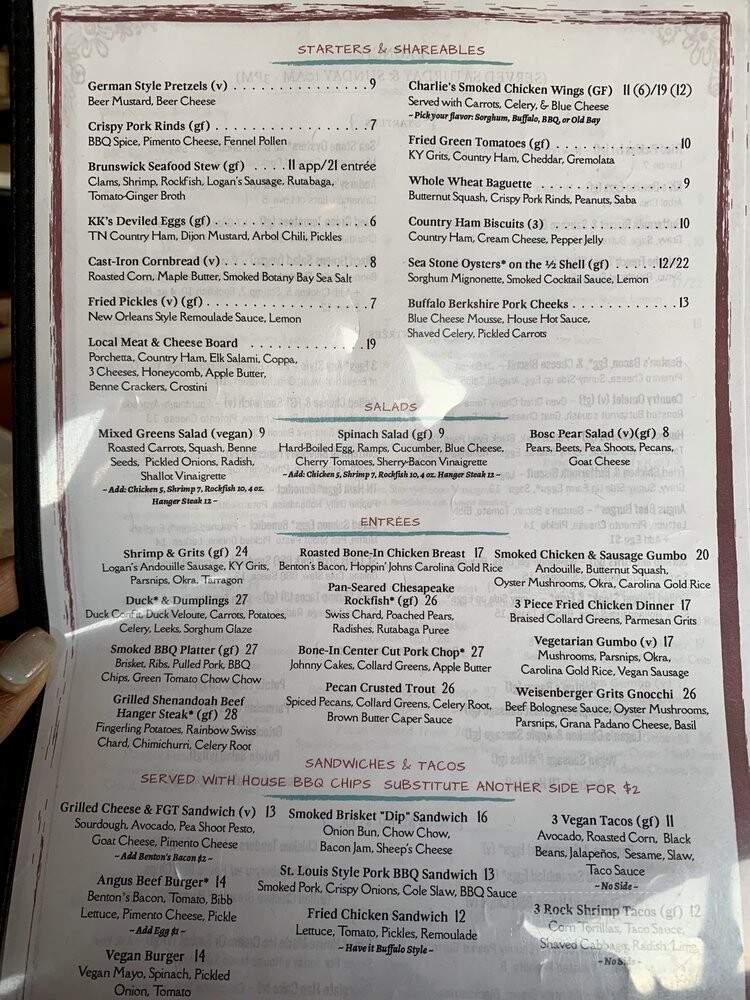 Live Oak Restaurant - Alexandria, VA menu_pic