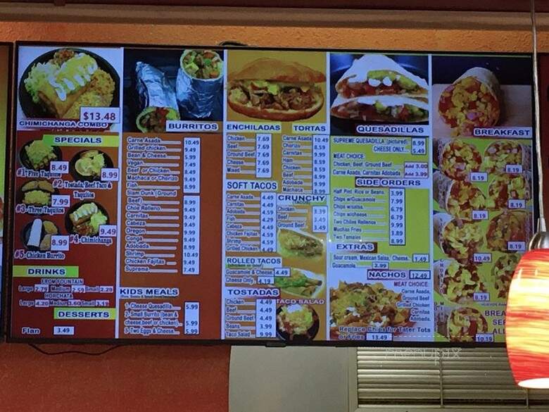 Muchas Gracias - Medford, OR menu_pic