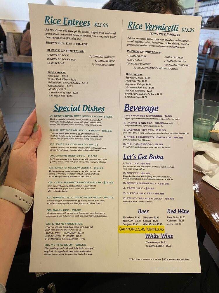 Chef's Pho & Grill - San Marcos, CA menu_pic