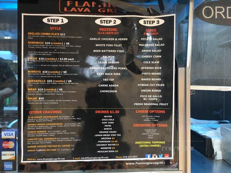 Flaming Lava Grill - Los Angeles, CA menu_pic