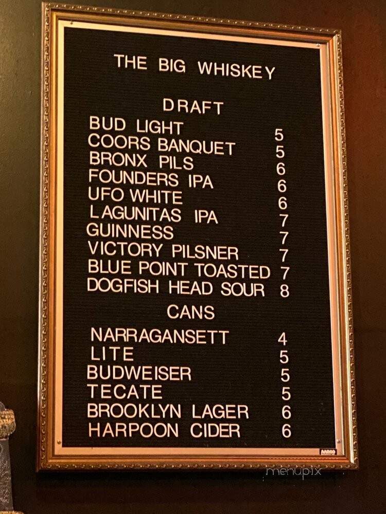 The Big Whiskey - Brooklyn, NY menu_pic