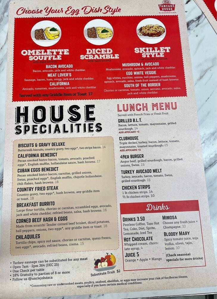 Uncle John's Pancake House - Campbell, CA menu_pic