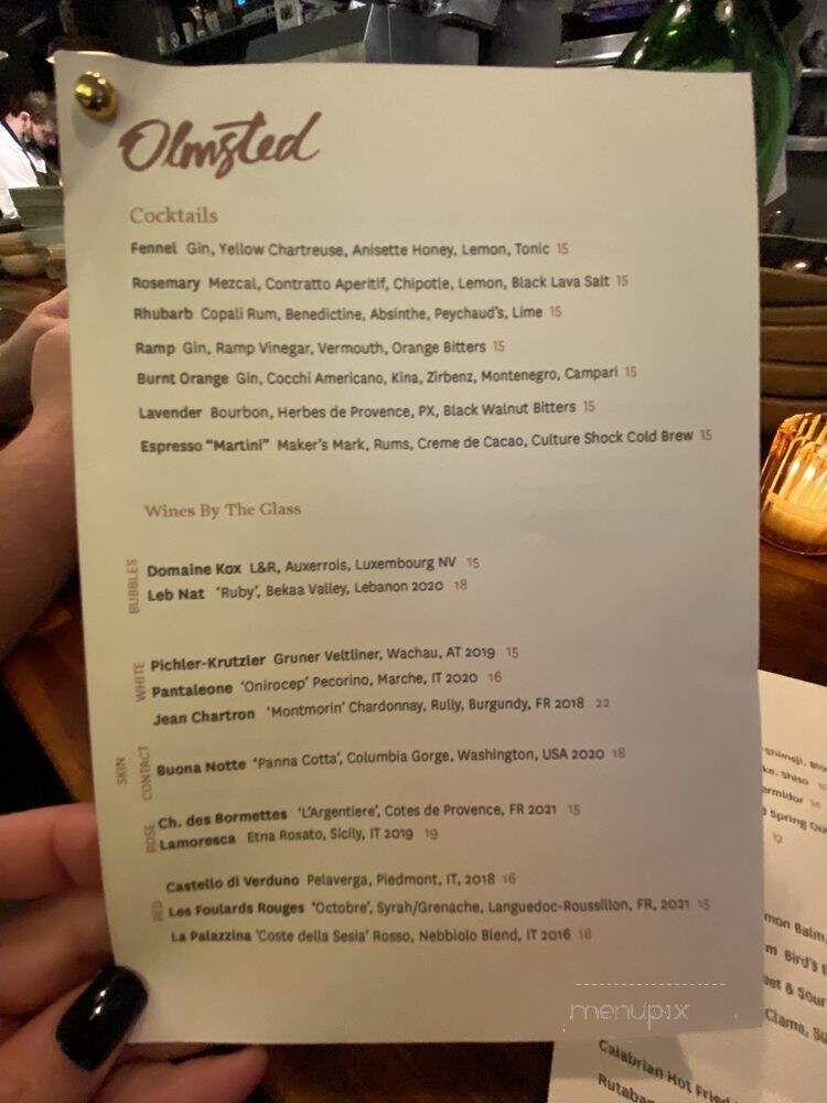 Olmsted - Brooklyn, NY menu_pic