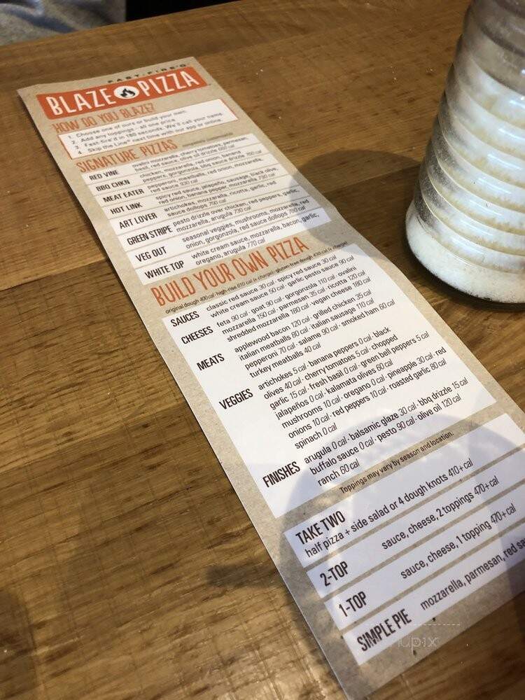 Blaze Fast-Fire'd Pizza - Lynchburg, VA menu_pic