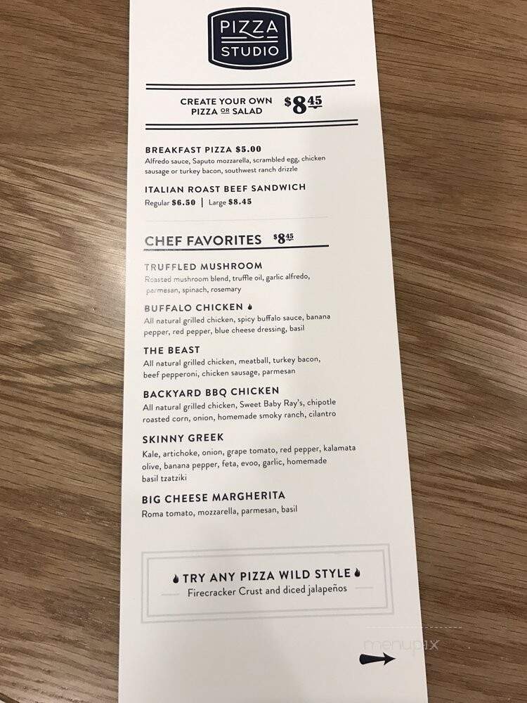 Pizza Studio - Chicago, IL menu_pic
