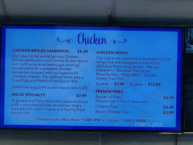 Mojo Donuts & Fried Chicken - Miami, FL menu_pic