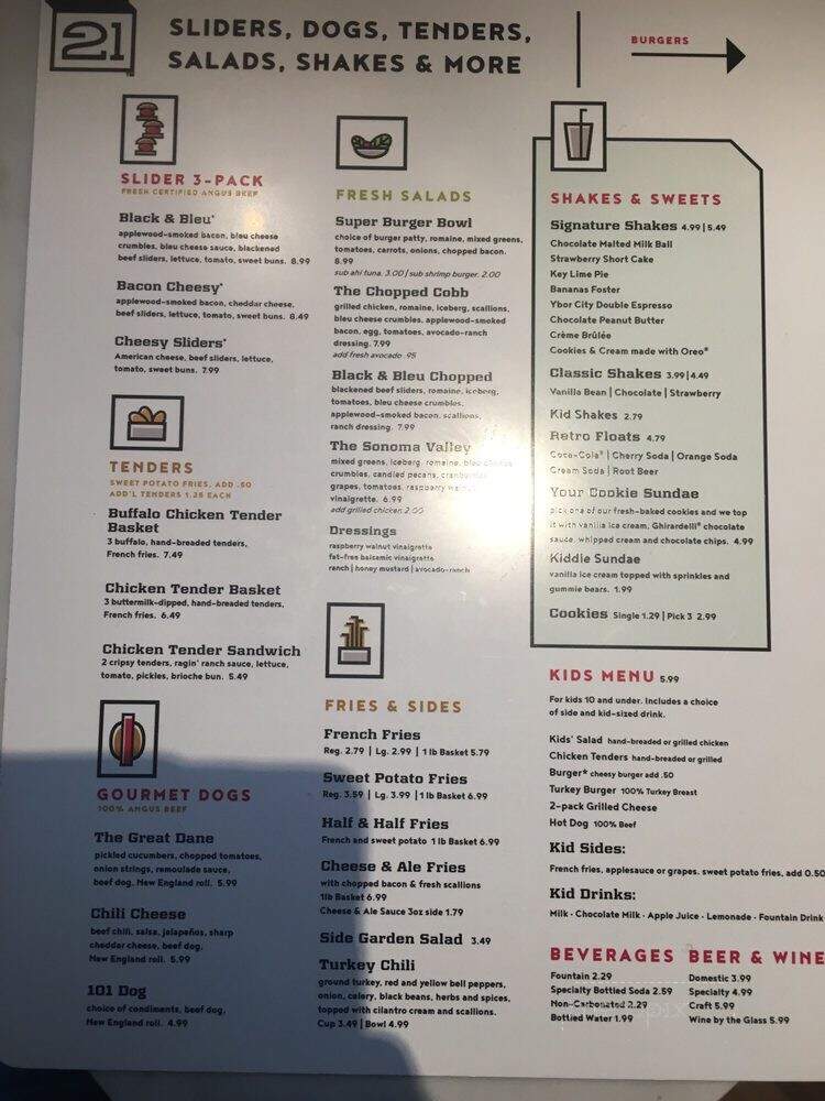 Burger 21 - Sterling, VA menu_pic