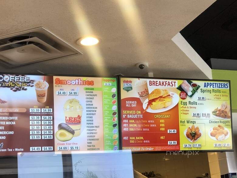 Lee's Sandwiches - Peoria, AZ menu_pic