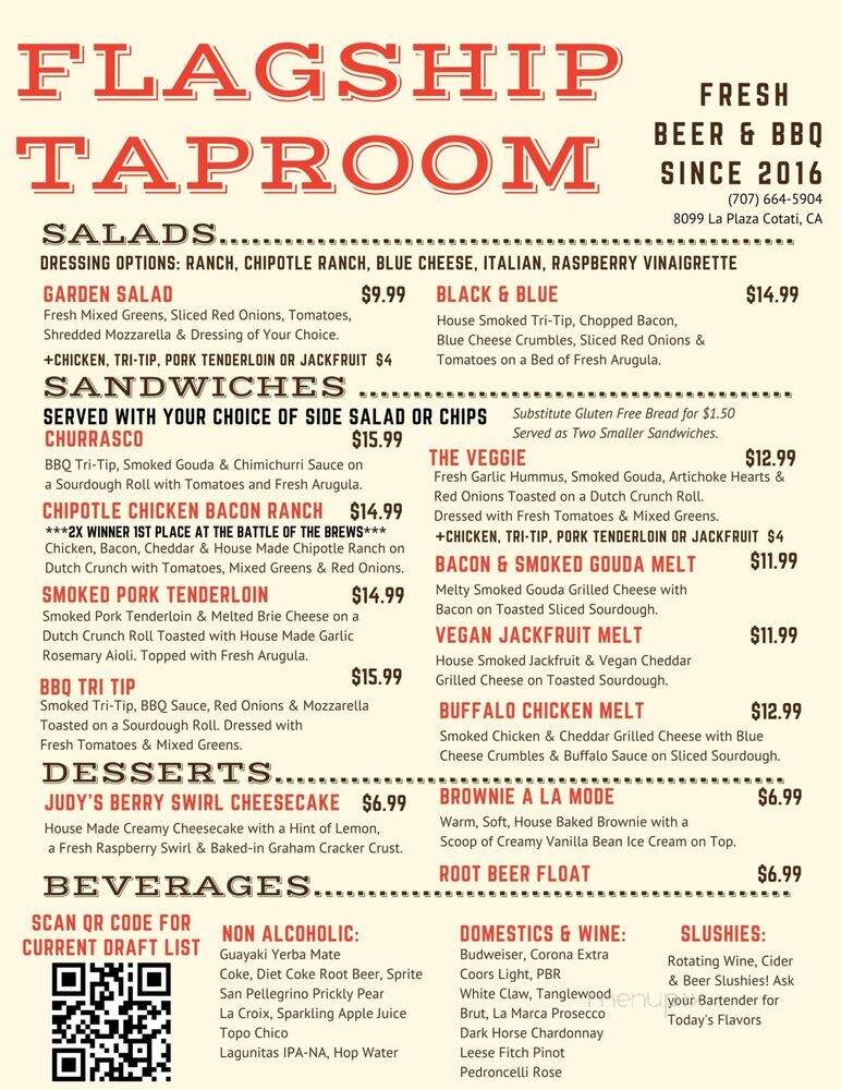 Flagship Taproom - Cotati, CA menu_pic