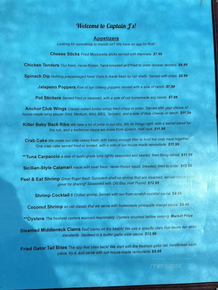 Captain Ja's Ocean Deck - Cocoa Beach, FL menu_pic