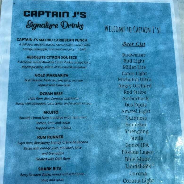 Captain Ja's Ocean Deck - Cocoa Beach, FL menu_pic