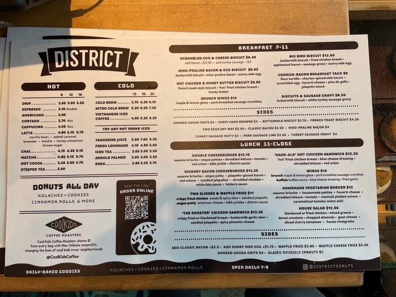 District Donuts Sliders & Brew Lakeview - New Orleans, LA menu_pic
