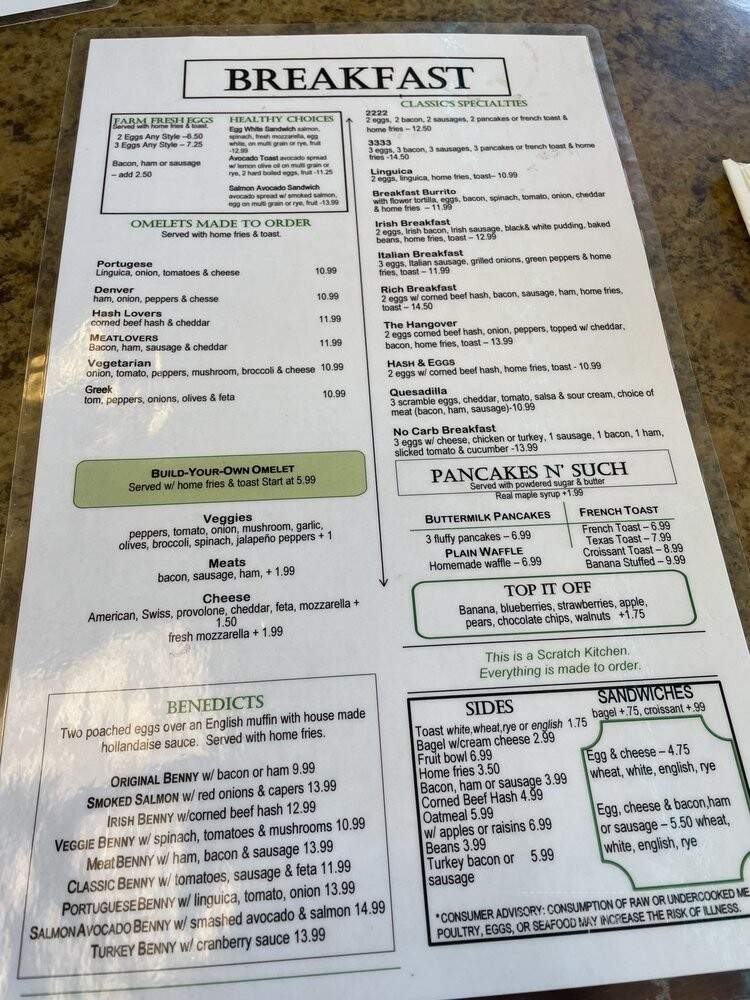 Classic Cafe - Medford, MA menu_pic