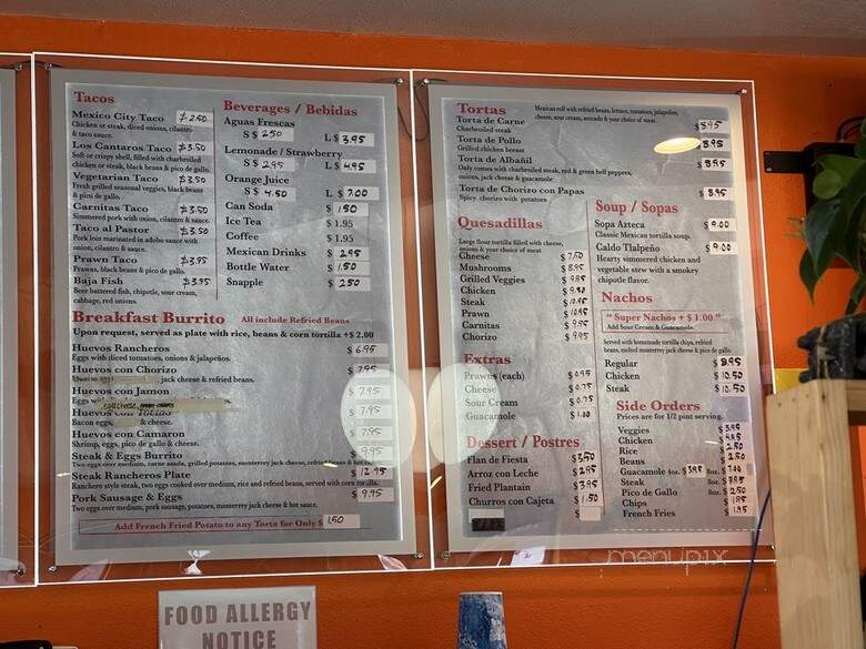 Los Cantaros Taqueria - San Leandro, CA menu_pic