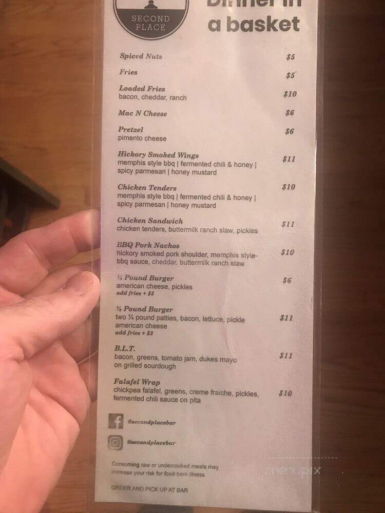 Second Place - Cincinnati, OH menu_pic