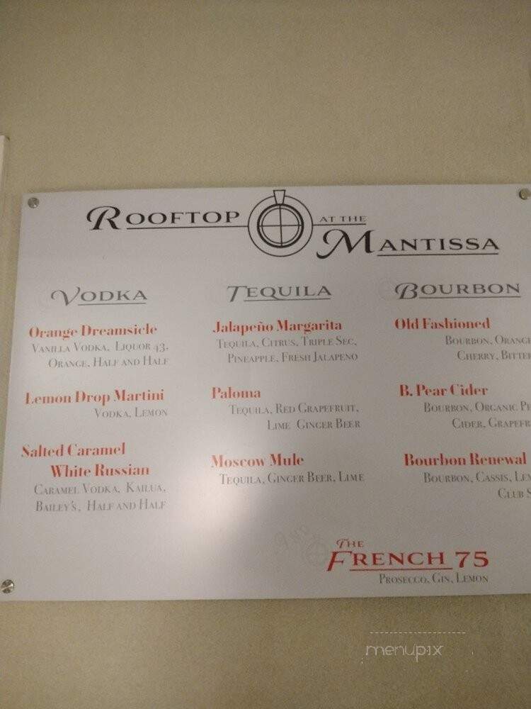 The Rooftop at The Mantissa - Hartsville, SC menu_pic