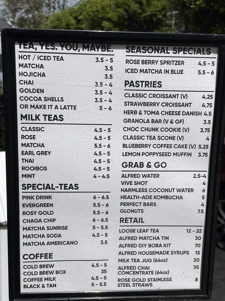 Alfred Tea Room - West Hollywood, CA menu_pic