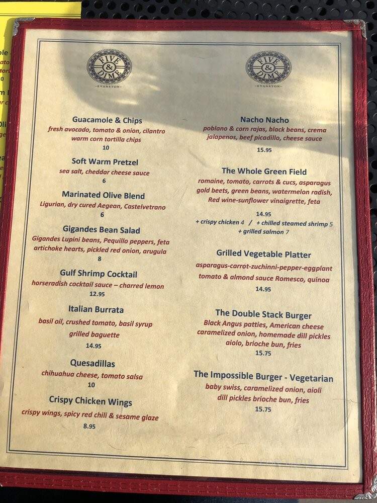 Five & Dime - Evanston, IL menu_pic