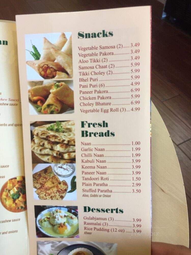 Naan N Curry - Carlsbad, CA menu_pic
