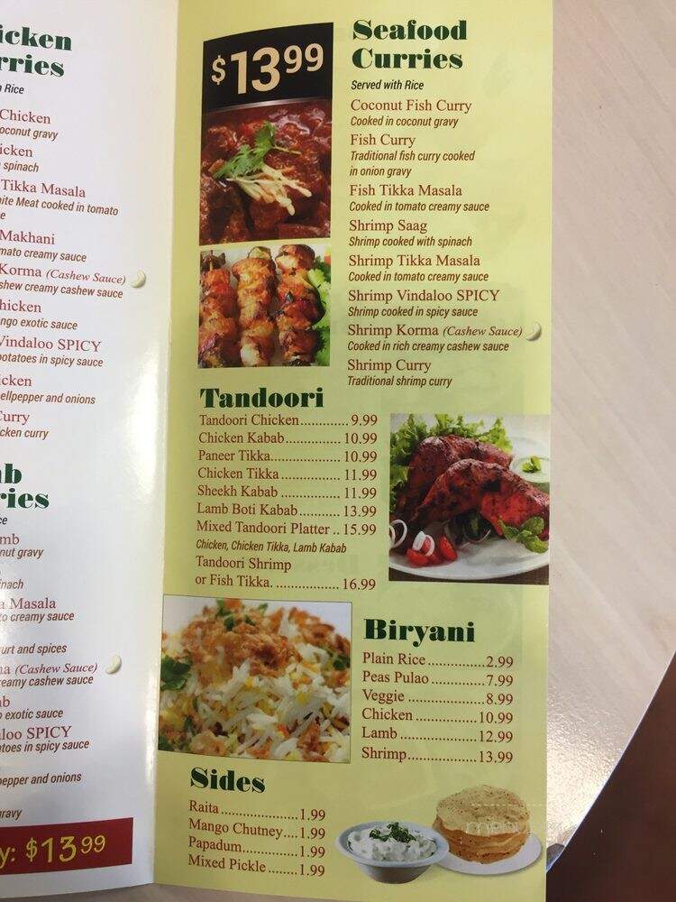 Naan N Curry - Carlsbad, CA menu_pic