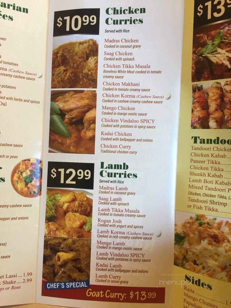 Naan N Curry - Carlsbad, CA menu_pic