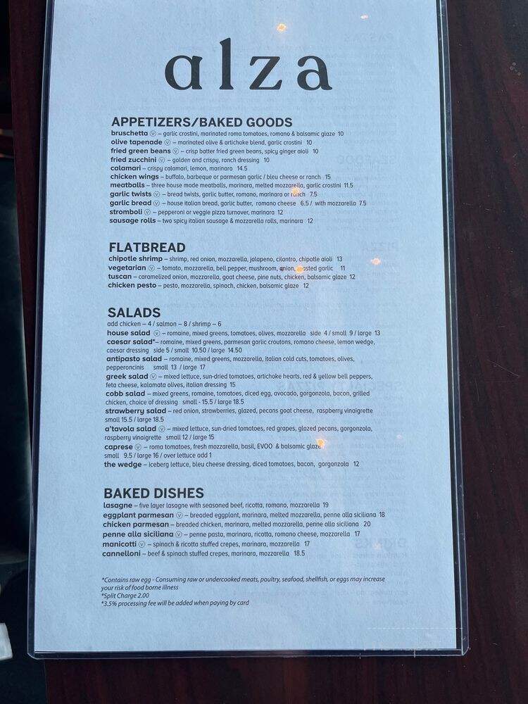 Alza Osteria - Brea, CA menu_pic