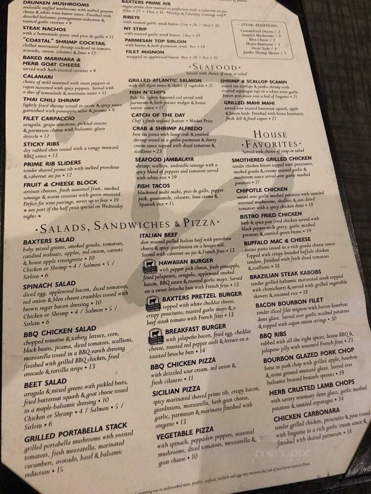 Baxter's American Grille - Champaign, IL menu_pic