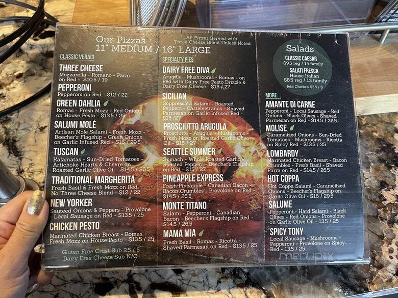 Veraci Pizza - Seattle, WA menu_pic