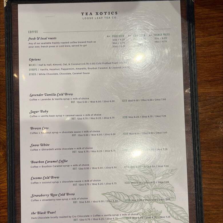 Tea Xotics - El Dorado Hills, CA menu_pic