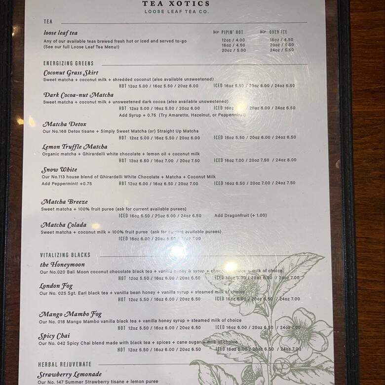 Tea Xotics - El Dorado Hills, CA menu_pic