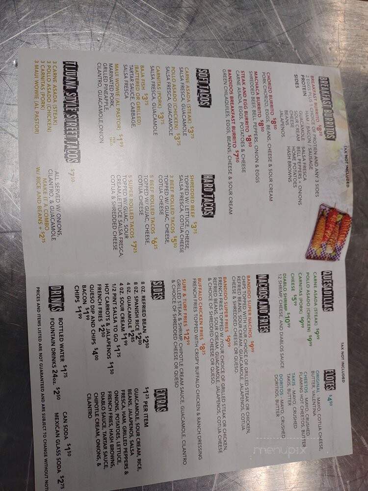 Bandido Taqueria Mexicana - Louisville, KY menu_pic