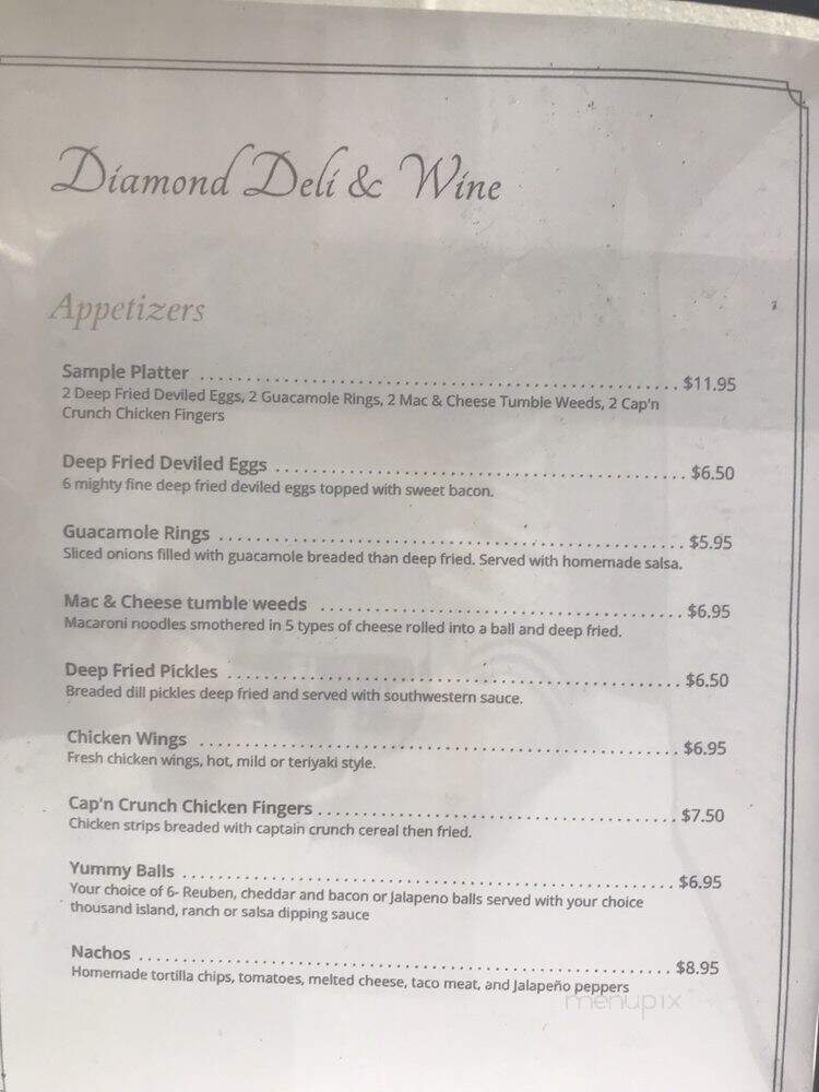 Diamond Deli & Wine - Fox Lake, IL menu_pic
