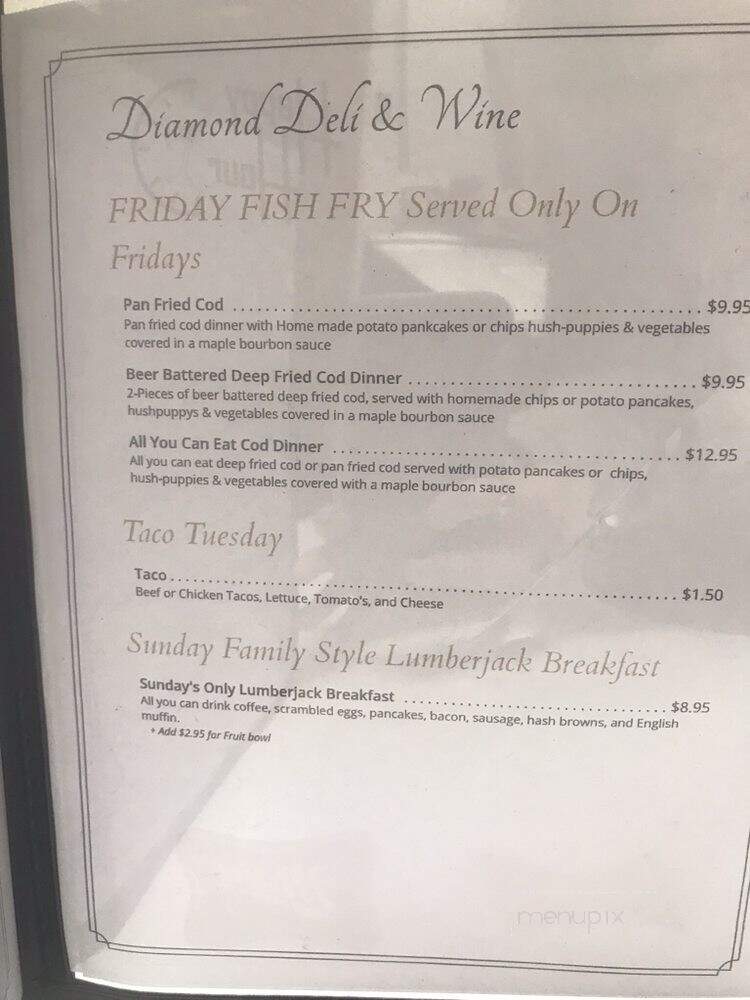 Diamond Deli & Wine - Fox Lake, IL menu_pic