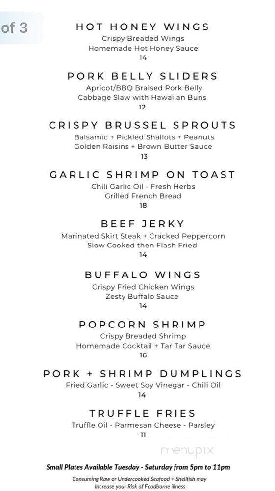 The Haymaker Bar - Washington, DC menu_pic