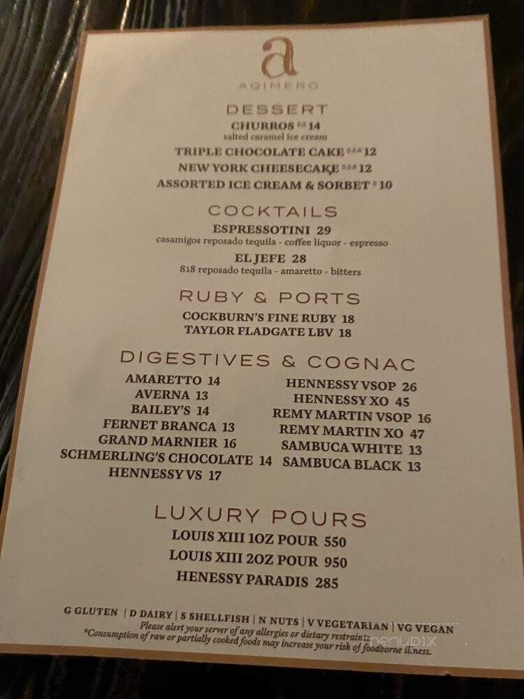 Aqimero - Philadelphia, PA menu_pic
