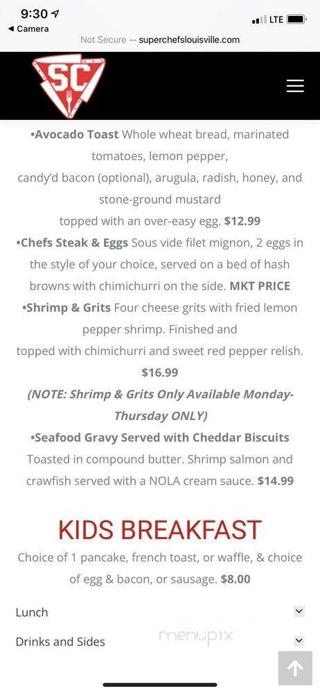 SuperChefs - Louisville, KY menu_pic