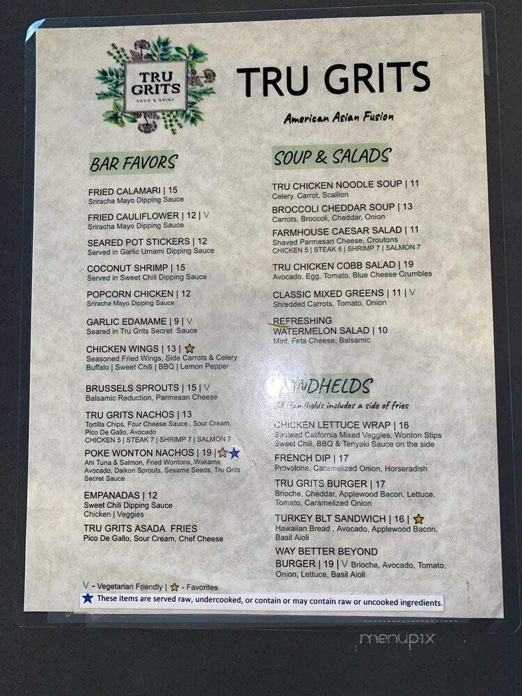 Tru Grits - Anaheim, CA menu_pic