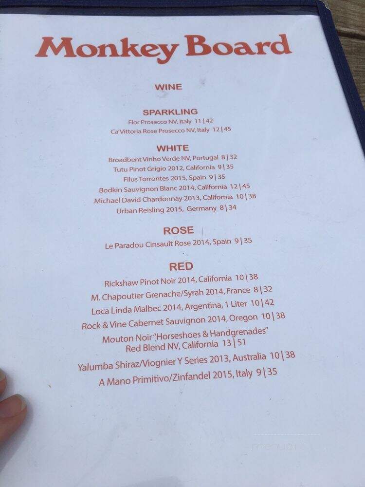 Monkey Board - New Orleans, LA menu_pic