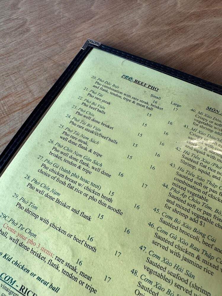 Le Pho - Berkeley, CA menu_pic