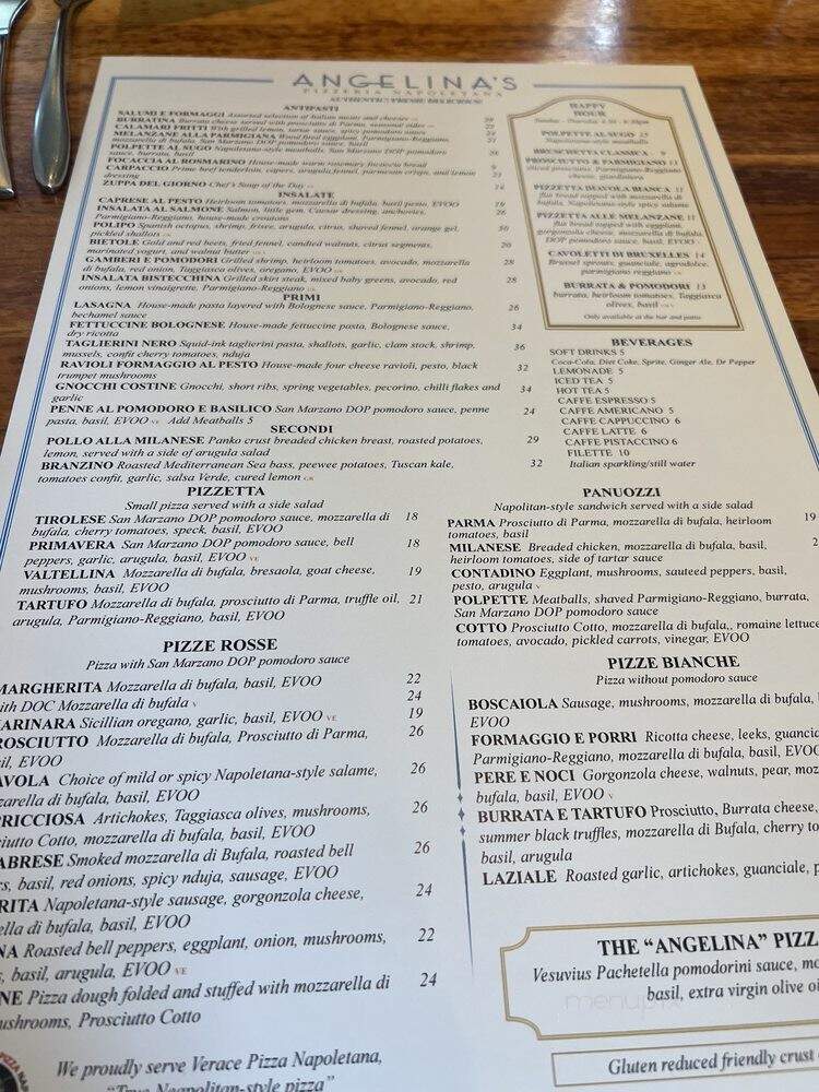 Angelina's Pizzeria Napoletana - Irvine, CA menu_pic