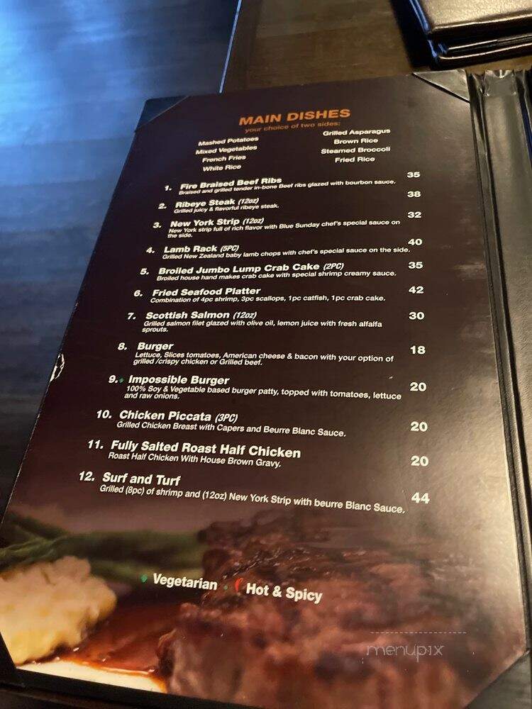 Blue Sunday Bar & Grill - Bowie, MD menu_pic