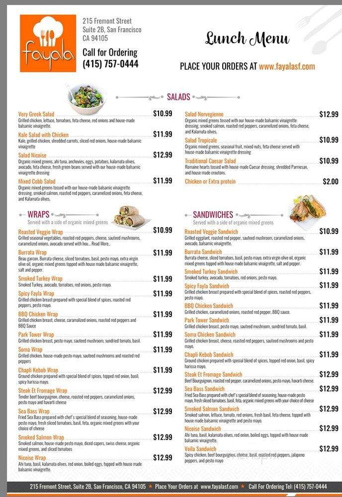 Fayala - San Francisco, CA menu_pic