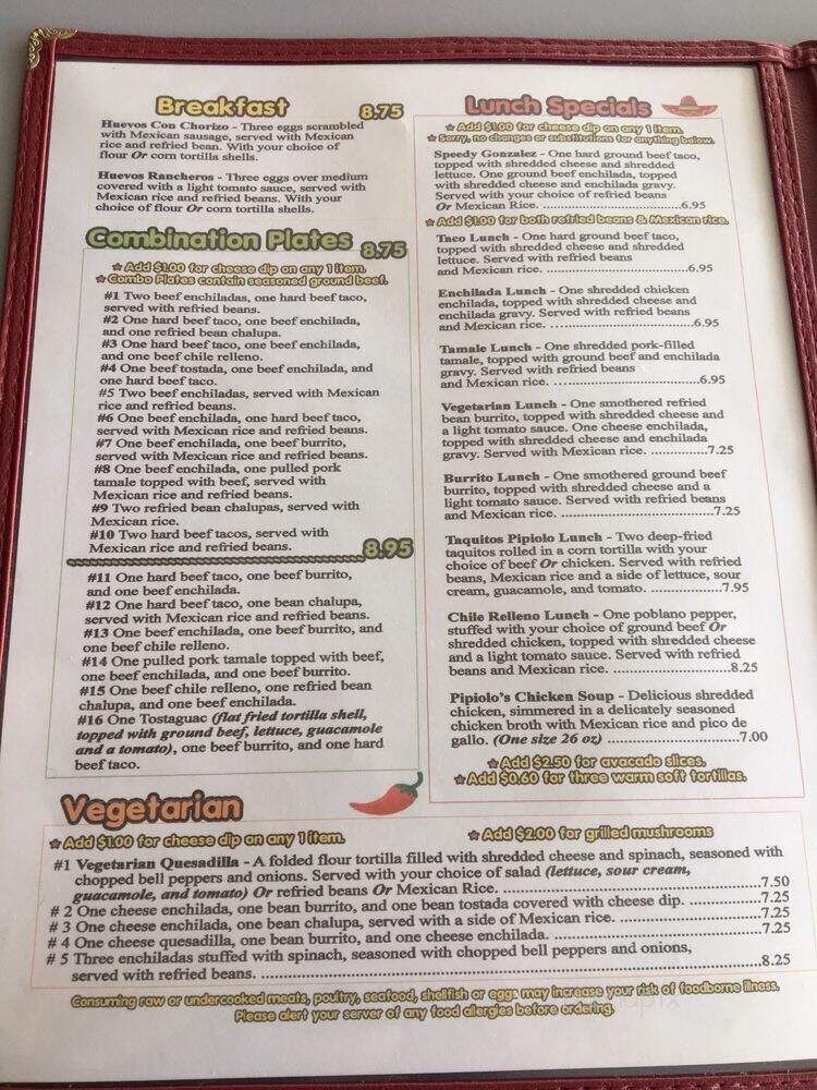 Pipiolo Mexican Cafe - Atlanta, GA menu_pic