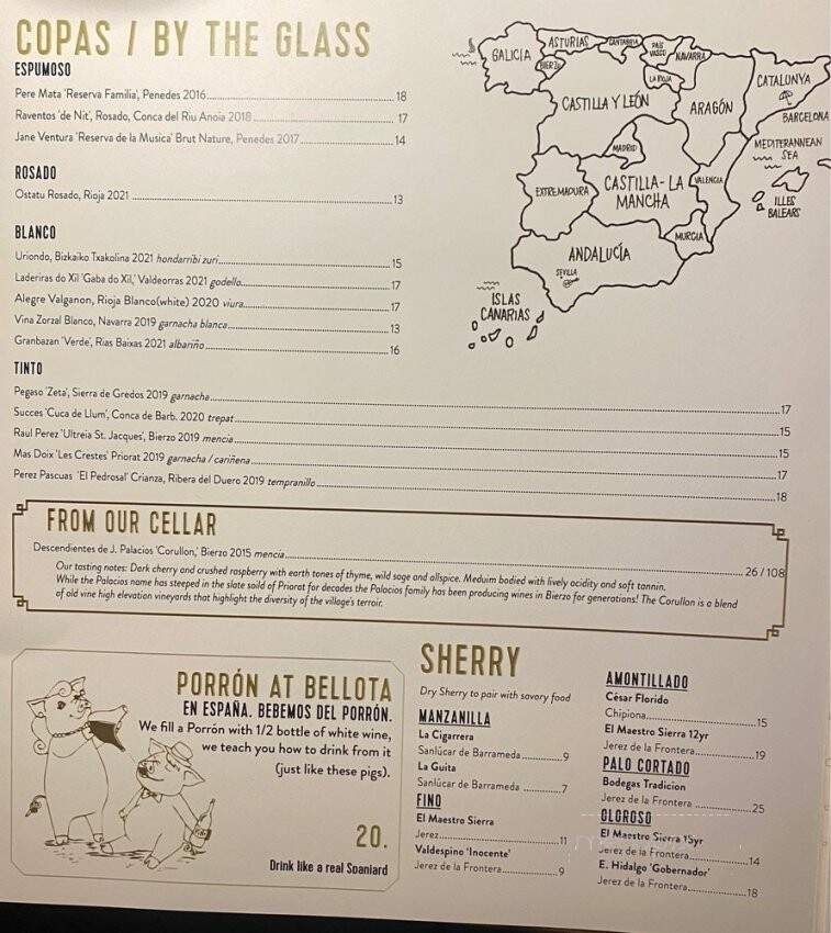 Bellota - San Francisco, CA menu_pic
