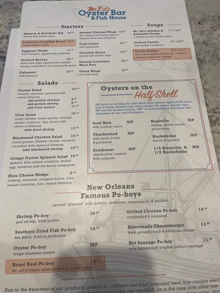 Mr Ed's Oyster Bar - New Orleans, LA menu_pic